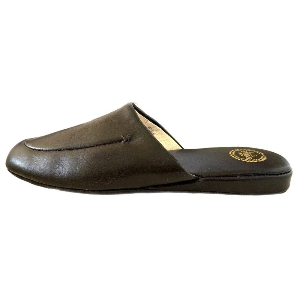 L.B. Evans 1804 Duke Black Slip On Padded Leather Slippers Men’s Size 10.5M